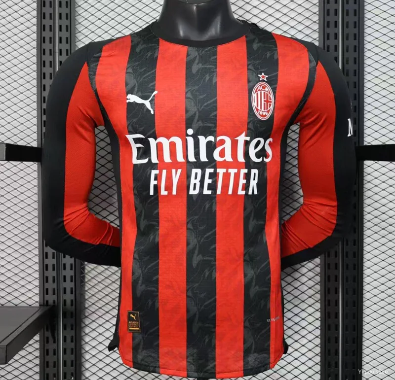 Camiseta AC Milan 2025/26 LOCAL MANGA LARGA VERSION JUGADOR